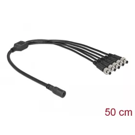   Delock DC megosztó kábel 5,5 x 2,1 mm 1 db. anya   5 db. apa csavarható (86590)