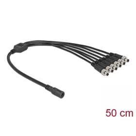   Delock DC megosztó kábel 5,5 x 2,1 mm 1 db. anya   6 db. apa csavarható (86591)