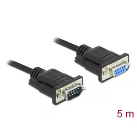 Delock Sub-D9-es, RS-232 soros kábel, apa-anya, 5 m