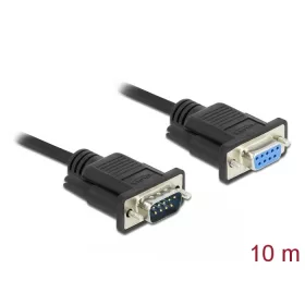 Delock Sub-D9-es RS-232 soros kábel apa-anya 10m (86599)