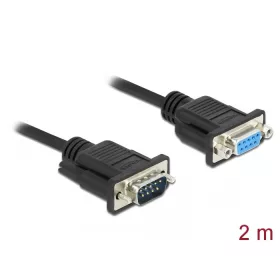 Delock Sub-D9-es RS-232 soros kábel apa-anya 2m (86602)