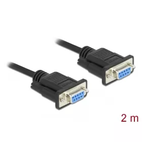 Delock Sub-D9-es RS-232 soros kábel anya-anya 2m (86605)