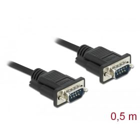 Delock Sub-D9-es, RS-232 soros kábel, apa-apa, 0,5 m