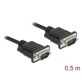 Delock Sub-D9-es, RS-232 soros kábel, apa-apa, 0,5 m
