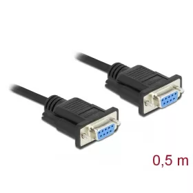 Delock Sub-D9-es RS-232 soros kábel anya-anya 0,5m (86614)