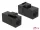 Delock Keystone modul, RJ45-aljzat > RJ45-aljzat, Cat.6 UTP, fekete 25 db.-os (86629)