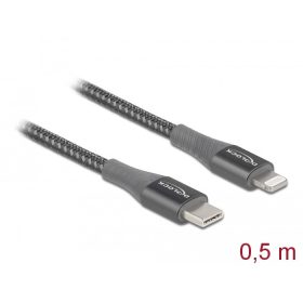  Delock 86630 USB-C - Lightning adat- és töltőkábel 0,5m szürke