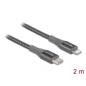   Delock Adat- és töltőkábel USB Type-C  - Lightning  iPhone , iPad  és iPod  készülékhez szürke 2 m M