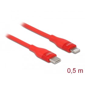   Delock Adat- és töltőkábel USB Type-C  - Lightning  iPhone , iPad  és iPod  készülékhez piros 0,5 m