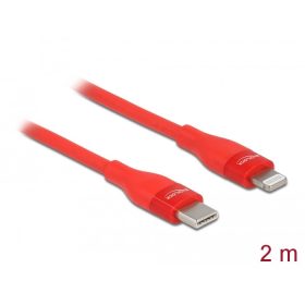   Delock Adat- és töltőkábel USB Type-C  - Lightning  iPhone , iPad  és iPod  készülékhez piros 2 m MF