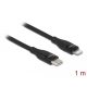 Delock USB Type-C - Lightning adat- és töltőkábel 1m fekete (86637)