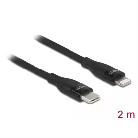   Delock Adat- és töltőkábel USB Type-C  - Lightning  iPhone , iPad  és iPod  készülékhez fekete 2 m M