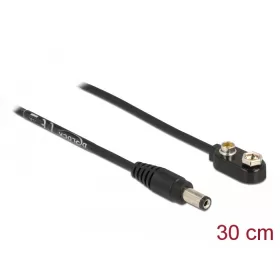   Delock 5,5 x 2,1 mm-es egyenáramú tápkábel a 9 V-os akkumulátor blokkolásához (86697)