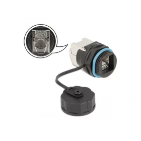   Delock Vízhatlan védőkupakkal ellátott kábel konnektor RJ45 anya - Cat.6A LSA (86699)