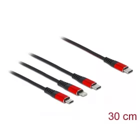   Delock 86710 3az1-ben USB Type-C/Lightning/MicroUSB és USB Type-C töltőkábel 30cm