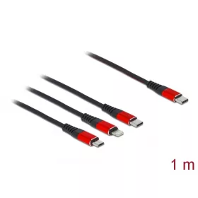   Delock USB töltő kábel 3 az 1 USB Type-C  apa Lightning - Micro USB- és USB Type-C 1m (86711)