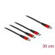 Delock 3az1-ben USB Type-C - 3xUSB Type-C töltőkábel 30cm fekete-piros (86712)