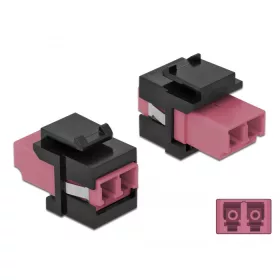   Delock Keystone modul LC Duplex aljzat - LC Duplex aljzat ibolya / fekete (86721)