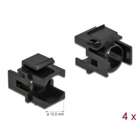 Delock Keystone fekete borító 12,5 mm-es lyukkal, 4 db.