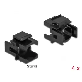 Delock Keystone fekete borító 12,5 mm-es lyukkal, 4 db.