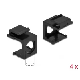 Delock Keystone fekete borító 9,7 mm-es lyukkal, 4 db.