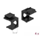 Delock Keystone fekete borító 9,7 mm-es lyukkal, 4 db.