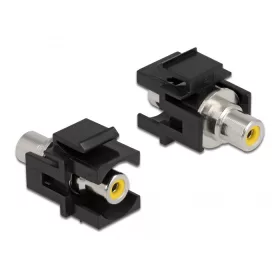   Delock Keystone modul, RCA-csatlakozóhüvely > RCA-csatlakozóhüvely, sárga / fekete (86740)
