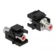 Delock Keystone modul, RCA-csatlakozóhüvely > RCA-csatlakozóhüvely, piros / fekete (86741)