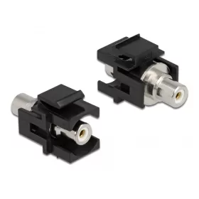   Delock Keystone modul, RCA-csatlakozóhüvely > RCA-csatlakozóhüvely, fehér / fekete (86742)