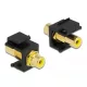 Delock Keystone modul, RCA-csatlakozóhüvely > RCA-csatlakozóhüvely, aranyozott, sárga / fekete (86743)