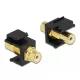 Delock Keystone modul, RCA-csatlakozóhüvely > RCA-csatlakozóhüvely, aranyozott, fehér / fekete (86746)