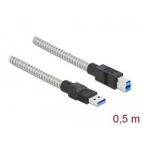   Delock USB 3.2 Gen 1, fém borítású kábel A-típusú apa   B-típusú, 0,5 méter (86777)