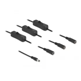   Delock DC kábel 5,5 x 2,1 mm apa   3 db. DC anya kapcsolóval ellátott, 1 m (86795)