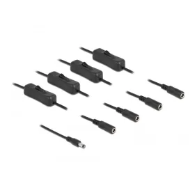   Delock DC kábel 5,5 x 2,1 mm apa   4 db. DC anya kapcsolóval ellátott, 1 m (86796)