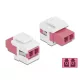Delock Keystone modul LC Duplex aljzat - LC Duplex aljzat ibolya / fehér (86818)
