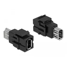   Delock Keystone modul, FireWire-csatlakozóhüvely > FireWire-csatlakozóhüvely, fekete (86852)