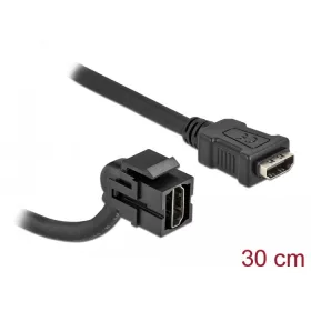   Delock Keystone modul, HDMI-csatlakozóhüvely 110  > HDMI-csatlakozóhüvely, kábellel fekete