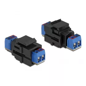   Delock Keystone modul 2 tűs sorkapocs > sorkapocs fekete (86867)