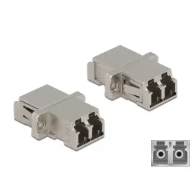   Delock LC optikai szálas csatlakozó Duplex anya - LC Duplex anya, egymódosú fém (86874)