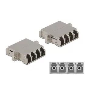   Delock LC optikai szálas csatlakozó Quad anya - LC Quad anya, egymódosú fém (86875)