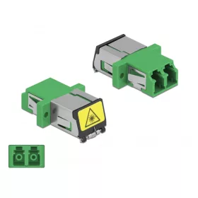   Delock SC optikai szálas csatlakozó Párosító lézervédő zárral / borítással Duplex anya - LC Duplex a (86897)
