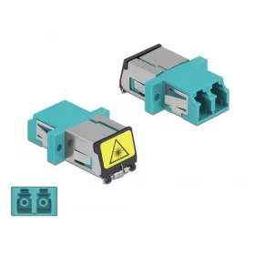   Delock LC optikai szálas csatlakozó Párosító lézervédő zárral / borítással Duplex anya - LC Duplex a (86900)