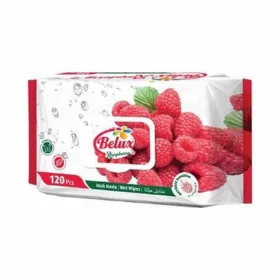   BELUX nedves törlőkendő málna (RASPBERRY) 120 db flip top