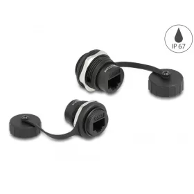   Delock RJ45 Cat.6 beépített csatlakozó védő fedéllel IP67 por- és vízvédelem (86962)