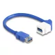 Delock Keystone modul USB kábel 5 Gbps A-típusú USB anya - A-típusú USB anya 90 -ban hajlított 20 cm, kék (86964)