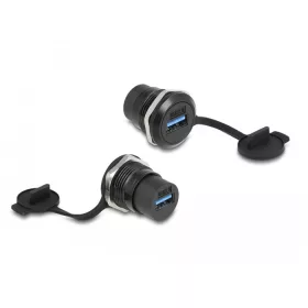   Delock USB 3.2 Gen 1 A-típusú beépített csatlakozó porvédelmet biztosító fedéllel