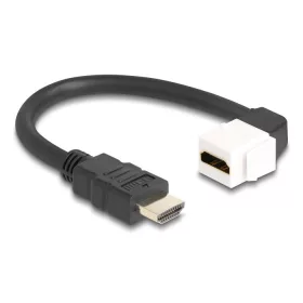   Delock Keystone modul HDMI kábel apa - anya 90 -ban hajlított 8K 60 Hz 20 cm, fekete (86974)