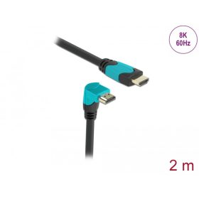   Delock High Speed HDMI kábel egyenes csatlakozódugóval - csatlakozódugóval 90  ívelt lefelé 48 Gbps
