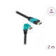 Delock High Speed HDMI kábel egyenes csatlakozódugóval - csatlakozódugóval 90  ívelt lefelé 48 Gbps