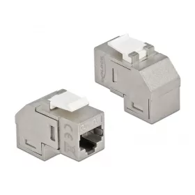   Delock Keystone modul, RJ45-aljzat - RJ45-aljzat, Cat.6A, 90 fokos szögű (86997)
